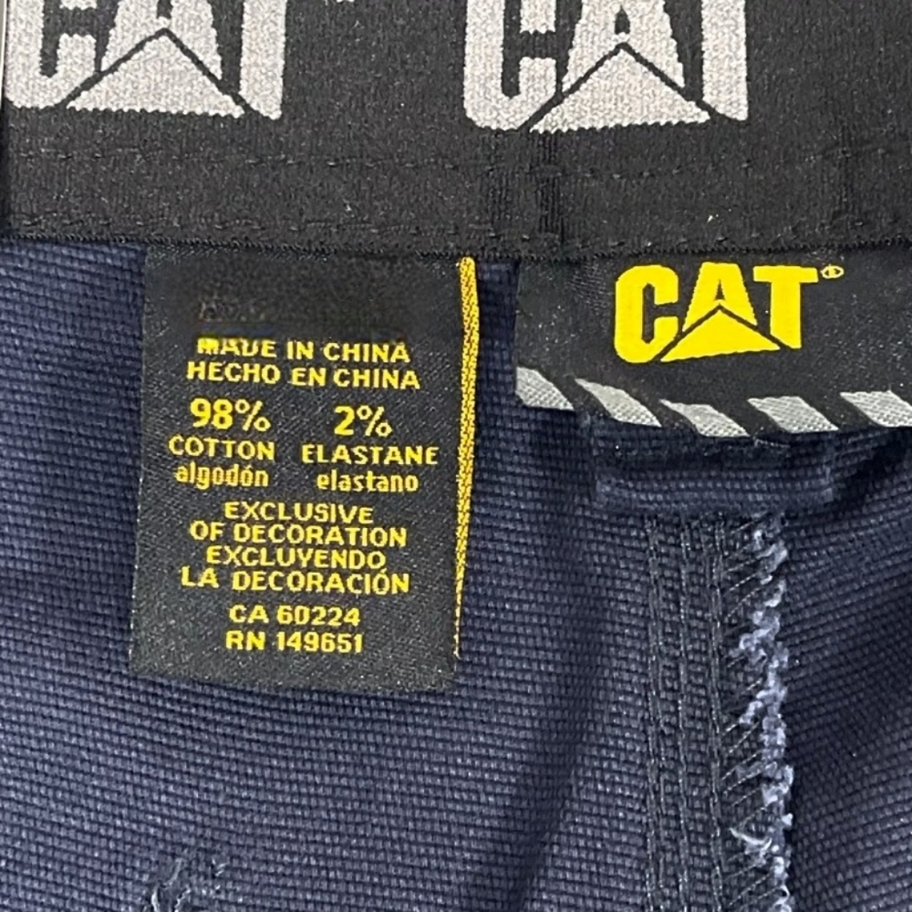 CAT Caterpillar Flex Waistband Straight Leg Canvas Utility Work Pant Blue. 40x32 - Picture 5 of 5